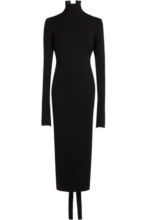 Balenciaga Lace-Up Jersey Midi Dress
