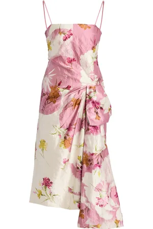 Erdem Draped-Bow Midi Dress