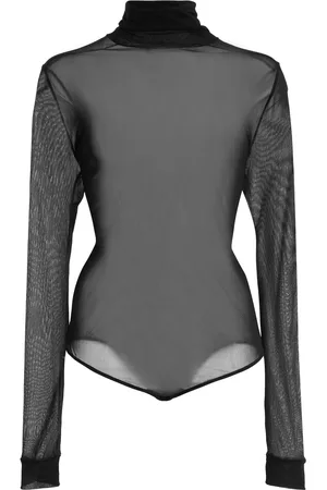 Maison Margiela Sheer Jersey Turtleneck Bodysuit