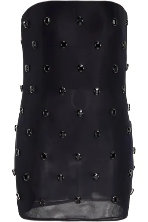 BRANDON MAXWELL The Tilly Embroidered Strapless Mini Dress