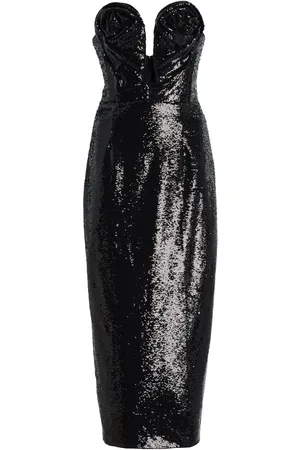 Carolina Herrera Strapless Sequined Midi Dress