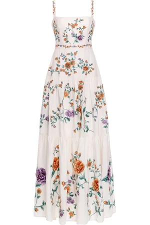 Agua by Agua Bendita Lima Embroidered Linen Maxi Dress