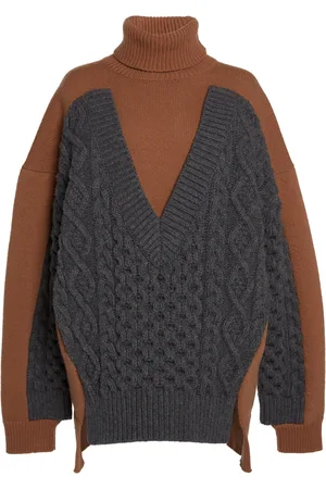 Stella McCartney Paneled Wool Turtleneck Sweater