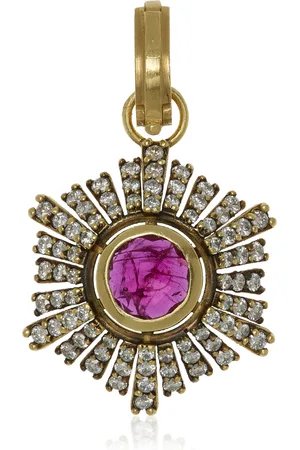 Sylva & Cie Paris 18K Yellow Gold Ruby; Diamond Pendant
