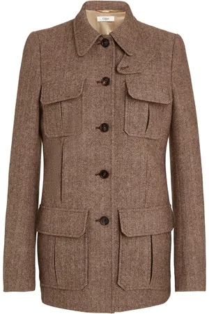 Chloé Pocket-Detailed Herringbone Wool Jacket