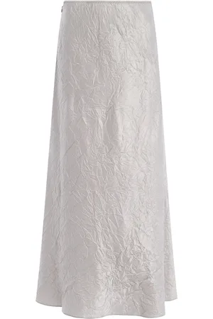 Anna October Champaca Crinkled Satin Midi Skirt
