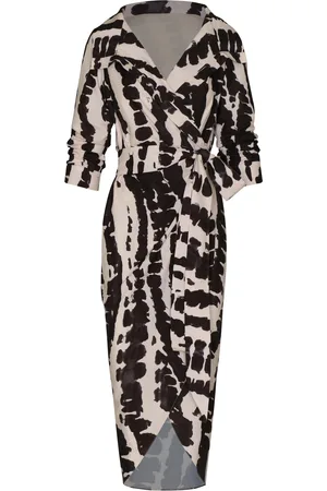Andres Otalora Sagrado Printed Cotton Poplin Midi Wrap Dress