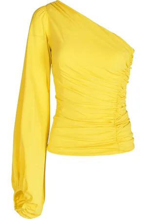 Silvia Tcherassi Oriana Asymmetric Puff-Sleeve Top