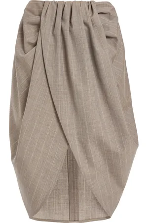 Stella McCartney Draped Wool-Melange Midi Skirt