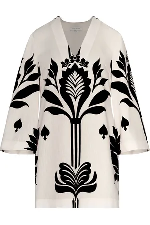 Andres Otalora Jaipur Printed Linen Mini Dress