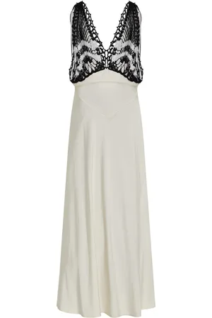 Diotima Pavona Crochet-Trimmed Crepe Maxi Dress