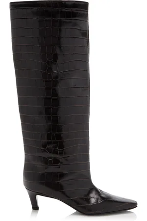 Totême The Wide Shaft Croc-Effect Leather Boots