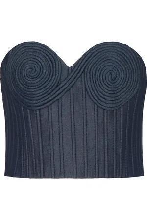 Andres Otalora Encuentrame Sculpted Tencel Bustier Top