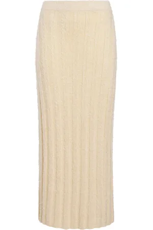 Khaite Claire Ribbed Silk-Cashmere Midi Skirt
