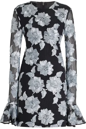 ROTATE Floral Mesh Mini Dress