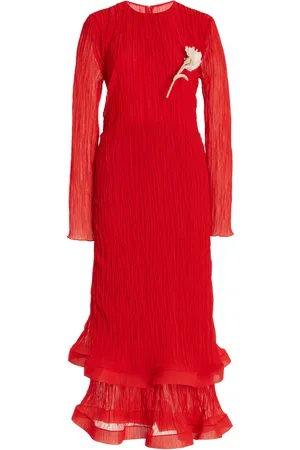Erdem Plissé Midi Dress