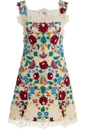 SEA Katharine Embroidered Cotton Mini Dress