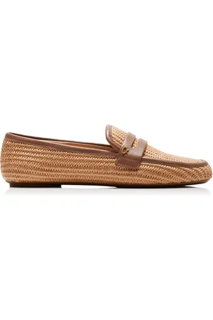 Gianvito Rossi Marbella Raffia Loafers