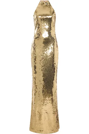 Sergio Hudson Sequined Maxi Halter Dress