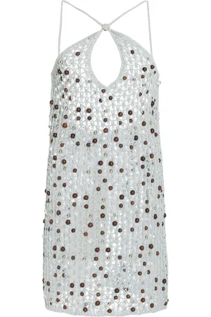 COPERNI Beaded Knit Cotton Mini Dress