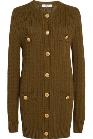 Chloé Longline Cable-Knit Cotton Cardigan