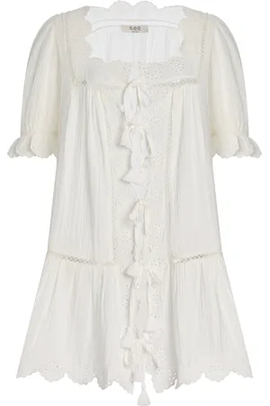SEA Mae Eyelet Cotton Mini Coverup Dress