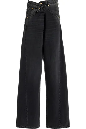 DARKPARK Ines Fold-Over Low-Rise Rigid Wide-Leg Jeans