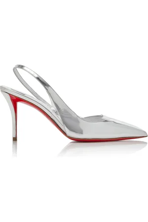 Christian Louboutin Posticha 80mm Mirrored Leather Slingback Pumps