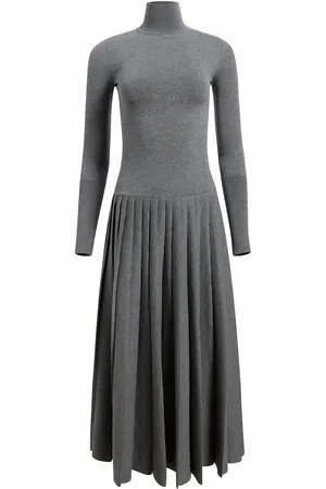 Khaite Lisette Pleated Knit Merino Wool-Blend Maxi Dress