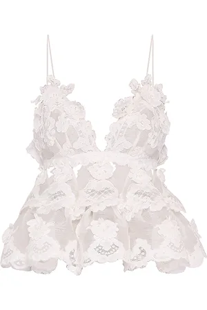 ZIMMERMANN Crush Embroidered Linen-Silk Tank Top