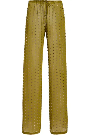 DRIES VAN NOTEN Pachas Studded Voile Skinny Pants