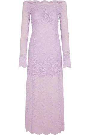 Paco rabanne Off-The-Shoulder Lace Midi Dress