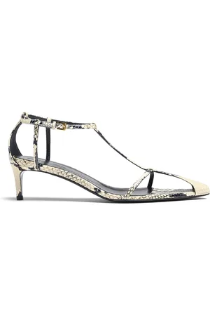 Khaite Bella T-Strap -Effect Leather Sandals