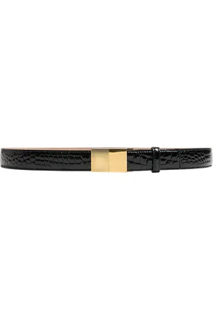 Khaite Elio Croc-Embossed Leather Belt