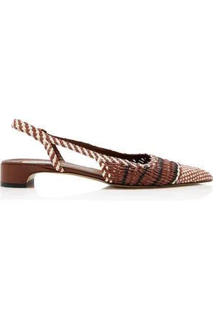 GABRIELA HEARST Perro Woven Leather Slingback Flats