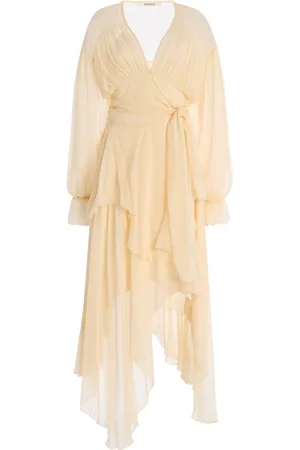 RODARTE Tie-Detailed Silk-Chiffon Midi Dress