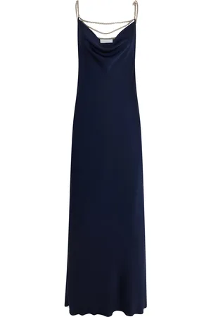 Paco rabanne Chain-Detailed Satin Maxi Dress