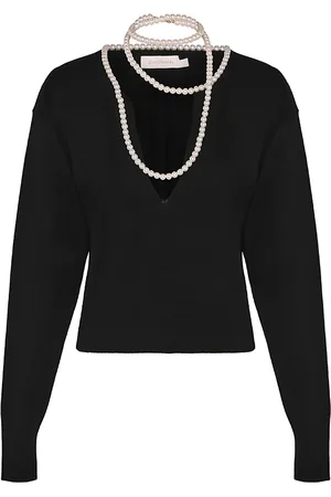 ZIMMERMANN Crush Necklace-Detailed Merino Wool Sweater