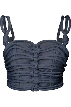 Andres Otalora Redes Knotted Tencel Crop Top