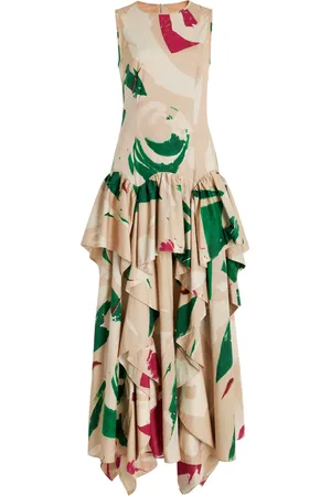 ULLA JOHNSON Mural Ruffled Cotton Poplin Maxi Dress