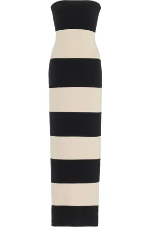 POSSE Exclusive Theo Striped Jersey Strapless Maxi Dress