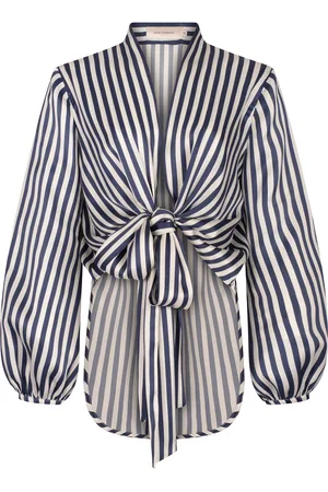 Silvia Tcherassi Honey Striped Silk-Blend Top