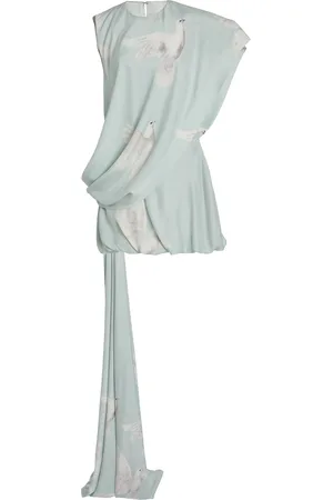 Stella McCartney Asymmetric Printed Silk Mini Dress