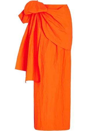 Rosie Assoulin Hustle & Bustle Cotton-Blend Maxi Wrap Skirt