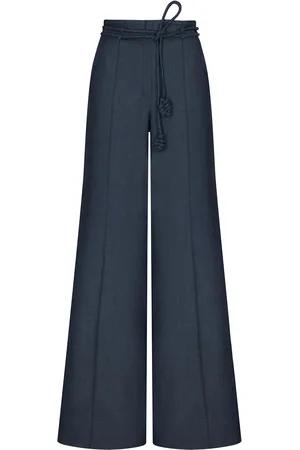Andres Otalora Color Identidad Belted Tencel Flared-Leg Pants