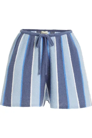 Zulu & Zephyr Striped Cotton-Linen Knit Shorts