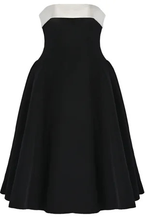 Mirror Palais Opera Strapless Crepe-Back Silk-Satin Lady-Length Dress