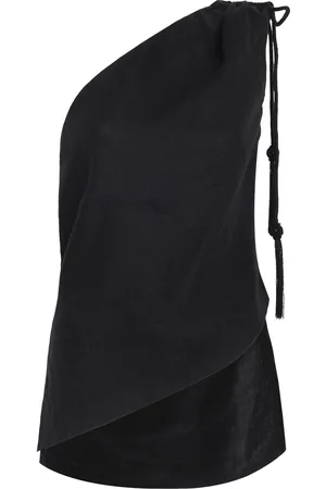 Andres Otalora Suhani Asymmetric Linen Top