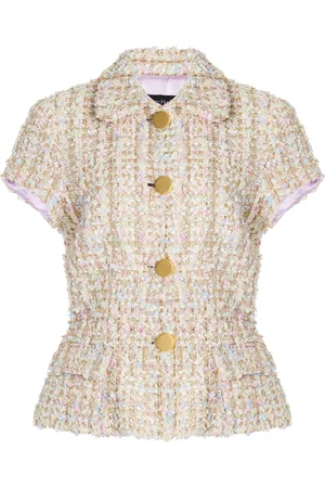 Sergio Hudson Short Sleeve Tweed Jacket
