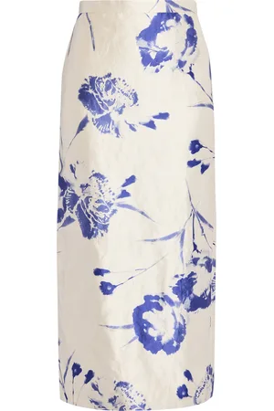 Erdem Printed Pencil Midi Skirt